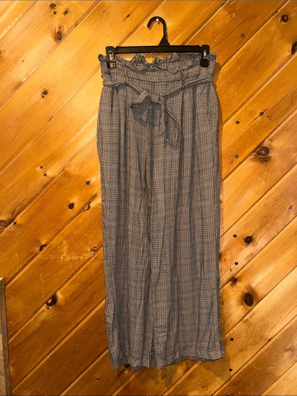American eagle high waisted plaid front pocket wide leg trousers